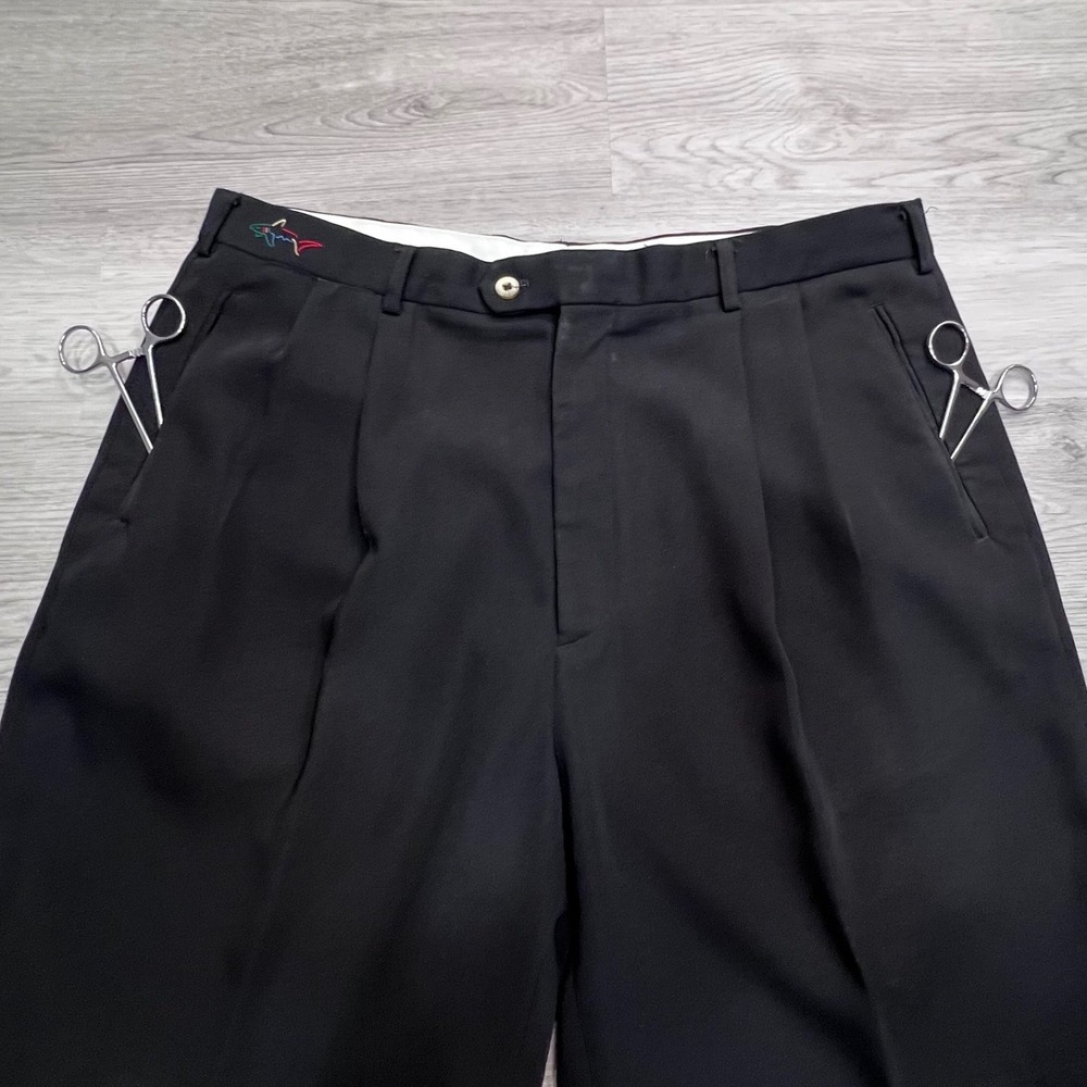 Greg Norman Collection Mens Black Pleated Golf Shorts Size 38 Embroidered Shark - Picture 8 of 14